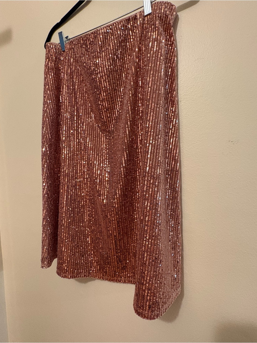 Masscob Rose Gold Sequin A-Line Skirt - Picture 5 of 8